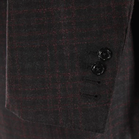 Ermenegildo Zegna Sport Coat Size 54L 44L US in Black & Red Plaid 100% Wool